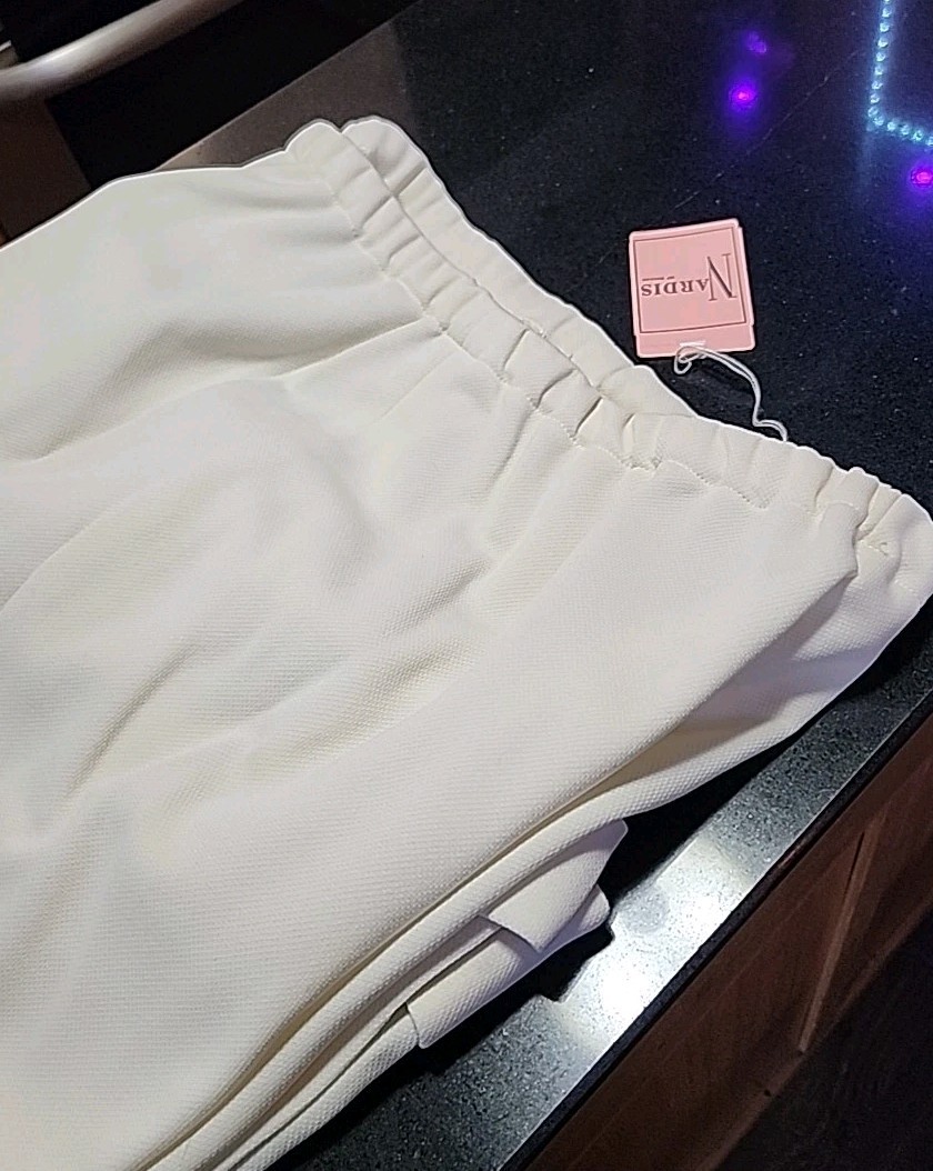 Vintage Nardis of Dallas Trousers White Wide Leg High Waist Size 16 Pull On NEW