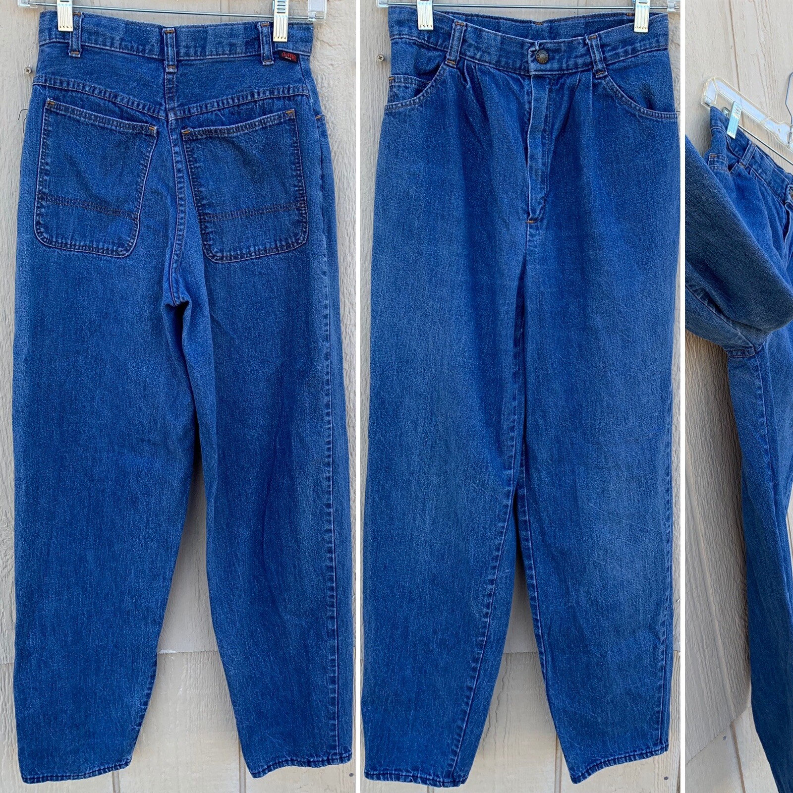 Vintage Stuffed Jeans High Waist Talon 42 Zipper 9 25 1/2” Waist