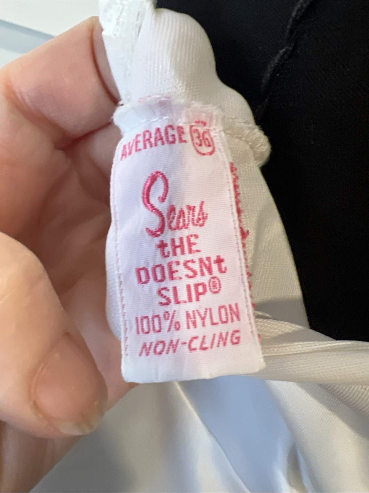 Vtg 60s Sears „Doesn’t Slip” Slip White Lace Bust And Trim 36 Average