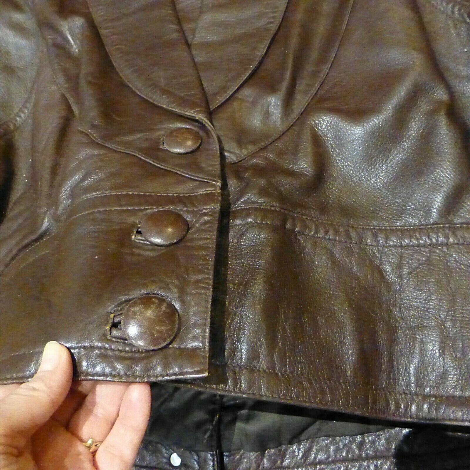 1980 DIJA vintage Dark Chocolate Women’s Genuine Leather jacket UK16, US12, EU44