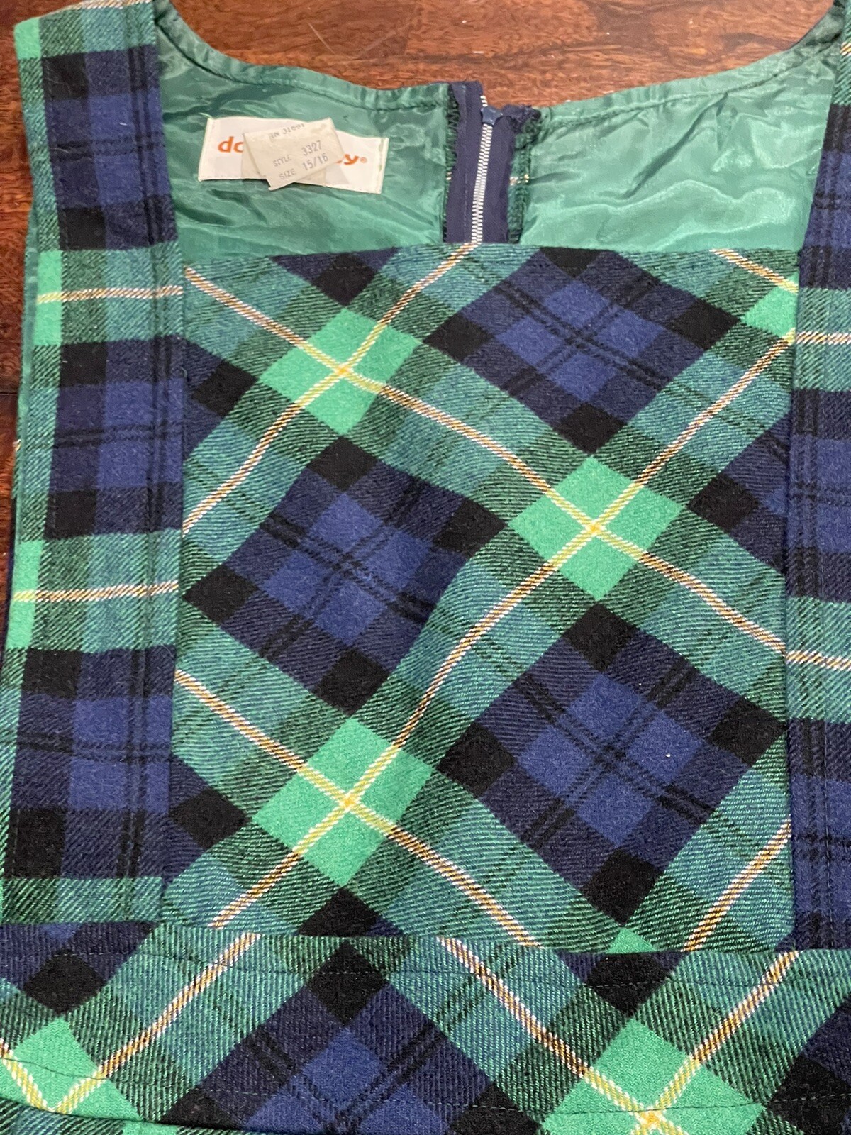 DonKenny 1970/80s Tartan Plaid Pinafore Jumper Jr 15/16-Maxi Dress- Winter/xmas