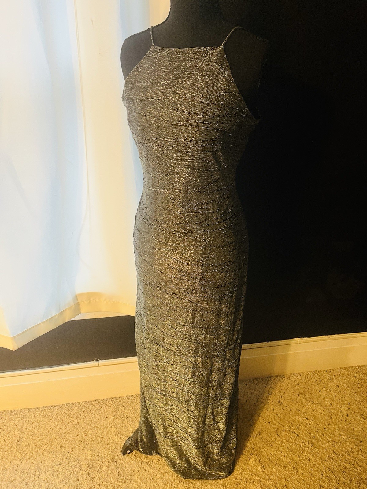 Vintage De-Laru Long Silver Dress