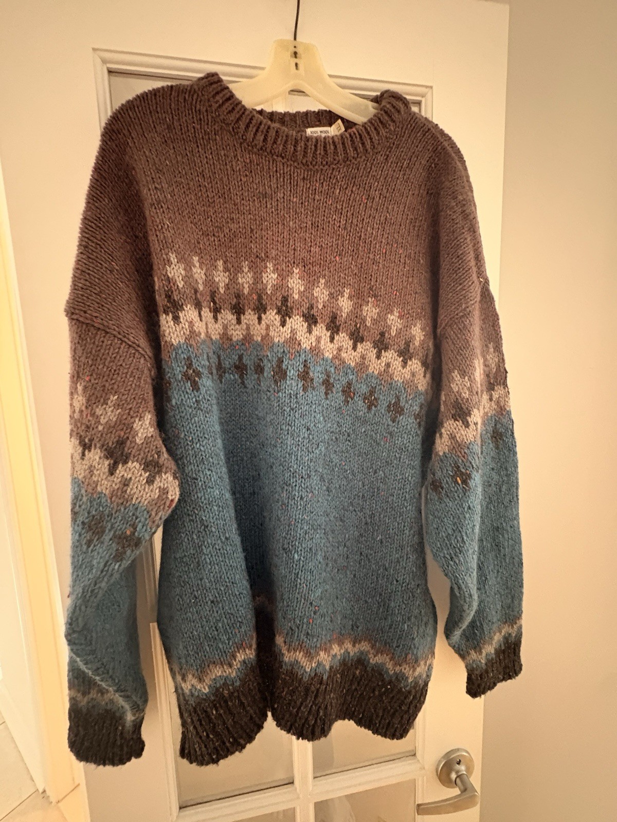 B. Forman & Co Pure Wool Irish Sweater Made in Ireland Fair Isle Nordic Chunky