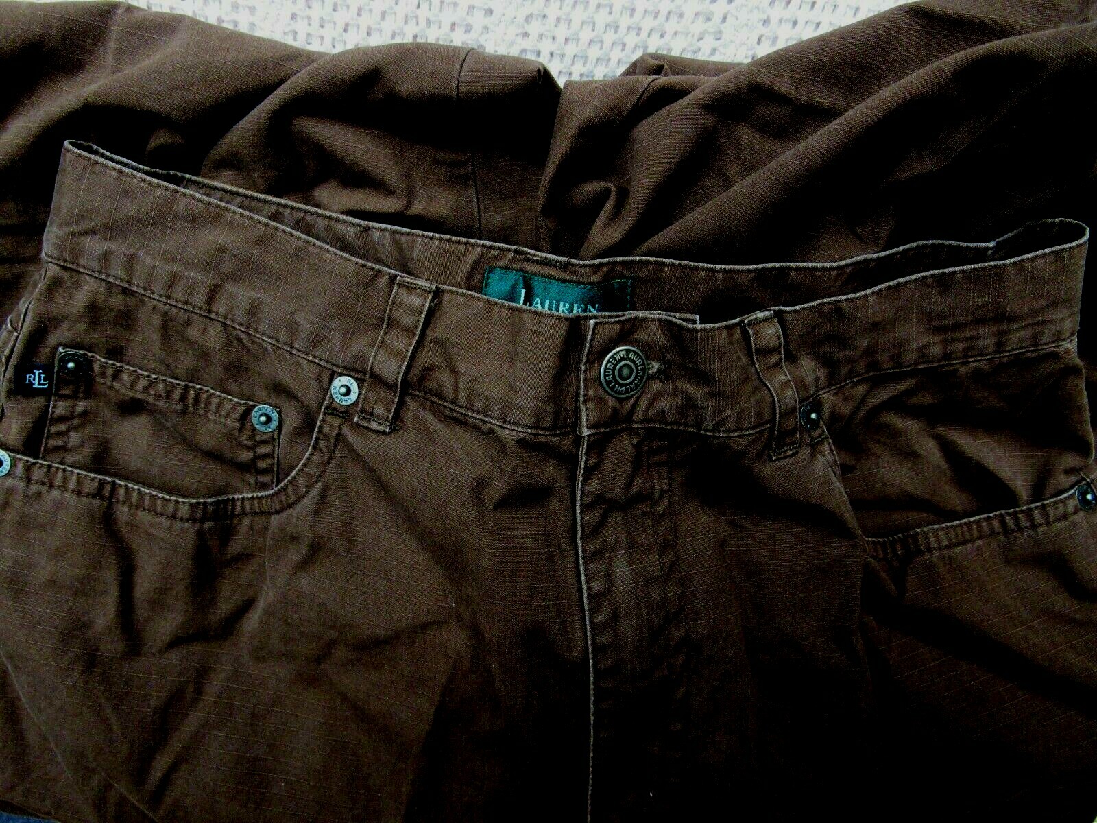 VTG LAUREN RALPH LAUREN Cotton Jeans Pants Chocolate Brown 30 1/2 x 30 10 M