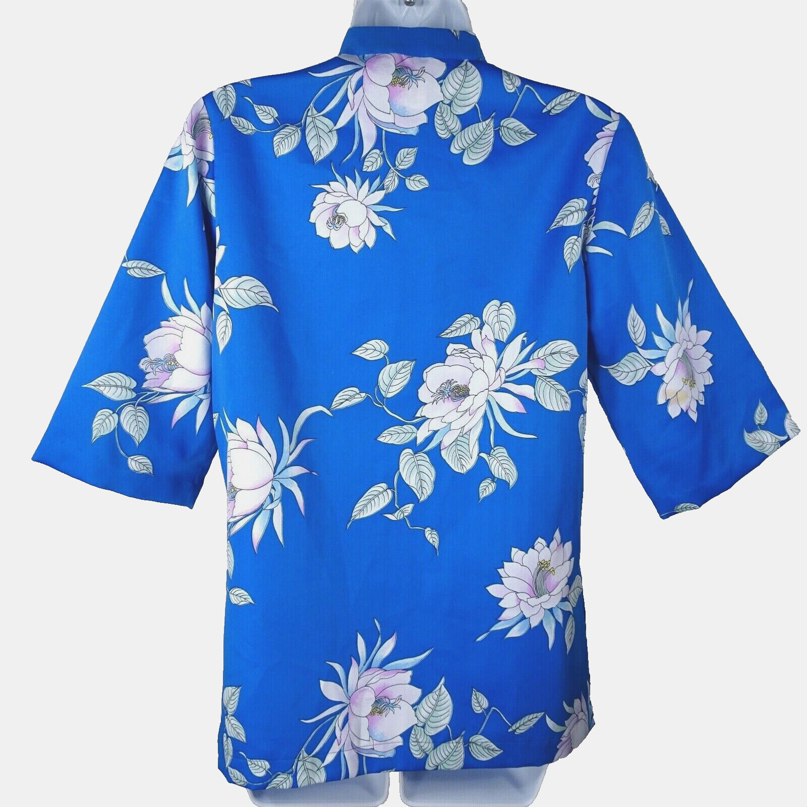 Vintage Lauhala Hawaiian Top Blouse Sz 8 Mandarin Collar Frog Closures
