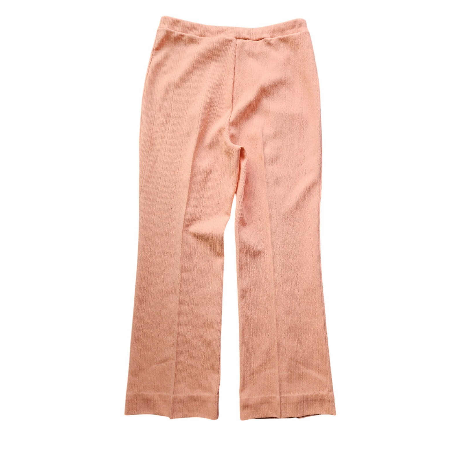 Vintage Fairfield Brookvalley Peach Pink Ribbed Knit Pull On Pants Pintuck 70s