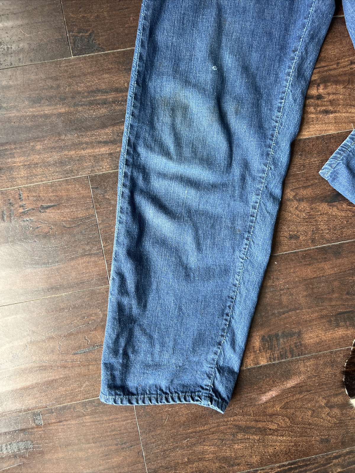 Vtg 40/50’s RANCH CRAFT Side Zipper Sanforized Western Jeans Pearl Snaps S/M