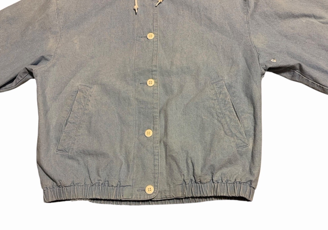 Eddie Bauer Outsoor Chambray Denim Jacket Women’s M Light Blue Hooded Vintage