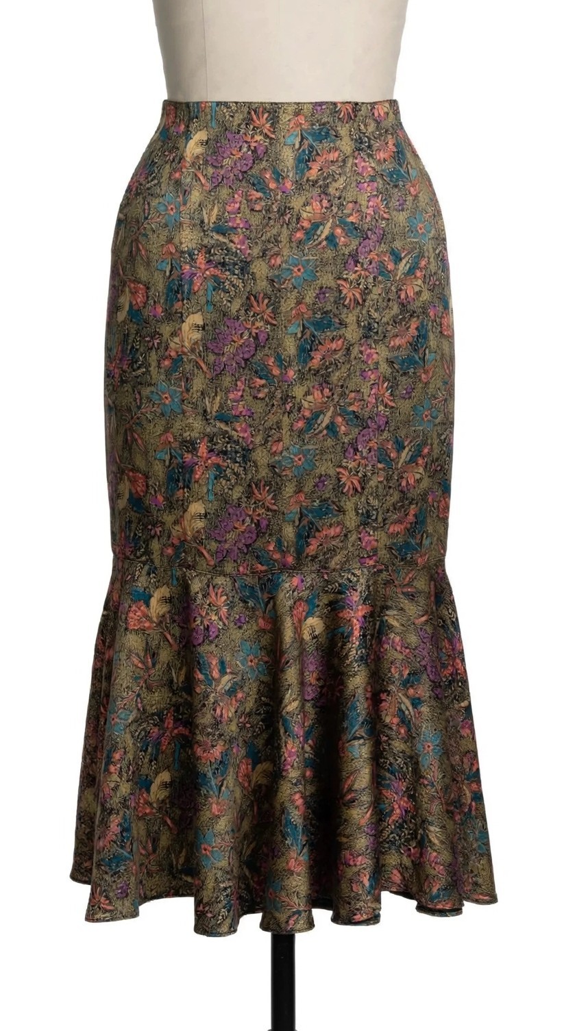 Vintage Platinum By Dorothy Schoelen Floral Trumpet Skirt S/M