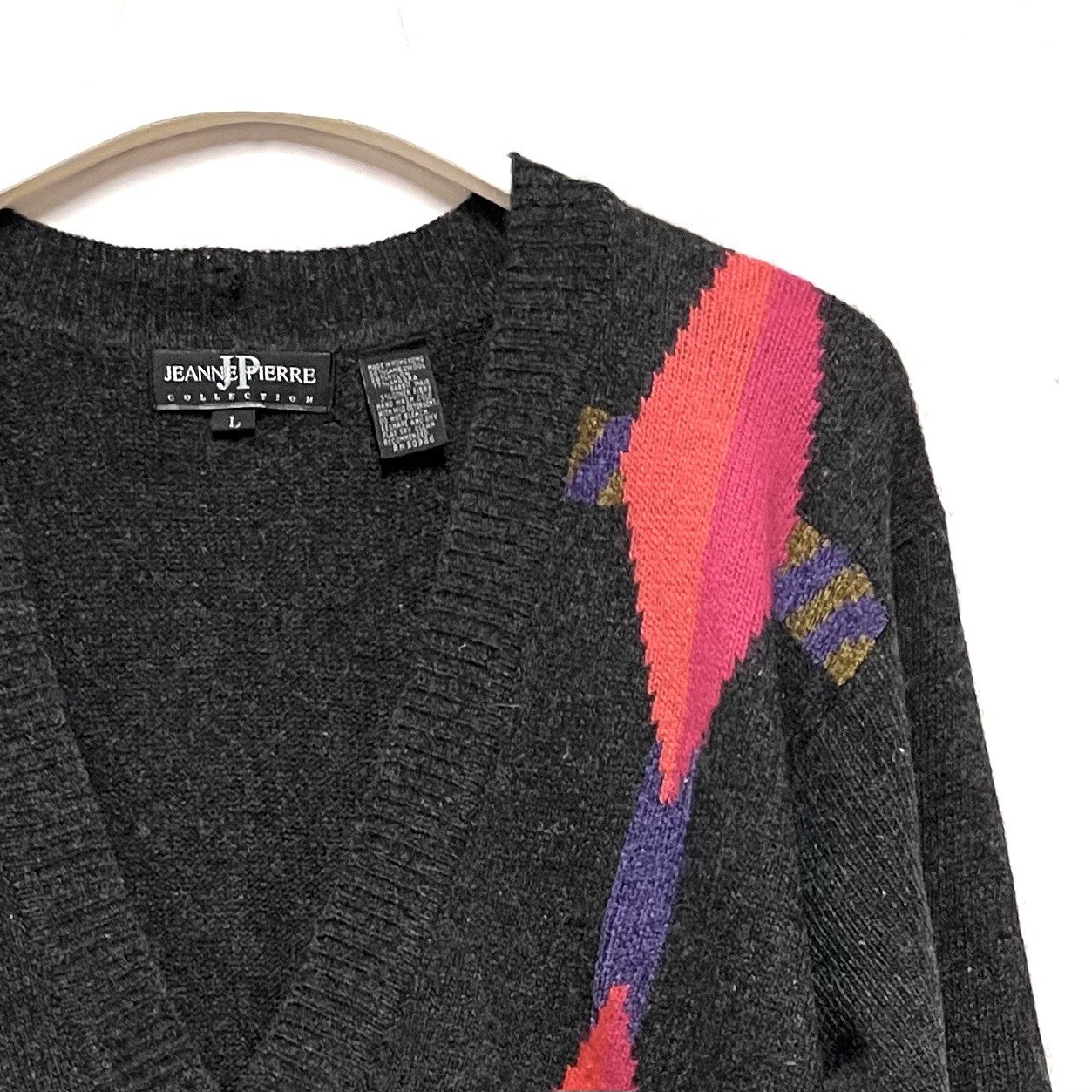 Vintage Argyle Sweater LambsWool Angora L Academia Preppy Cozy Retro Schoolgirl
