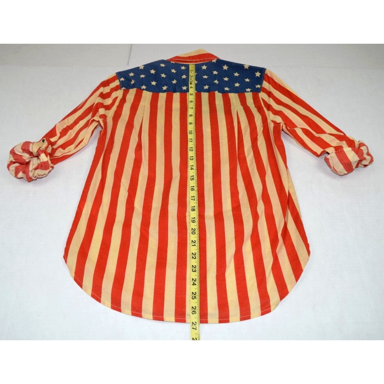 Vintage USA Flag Shirt Nollie Size M 90s Artistic Interpretation of USA Flag