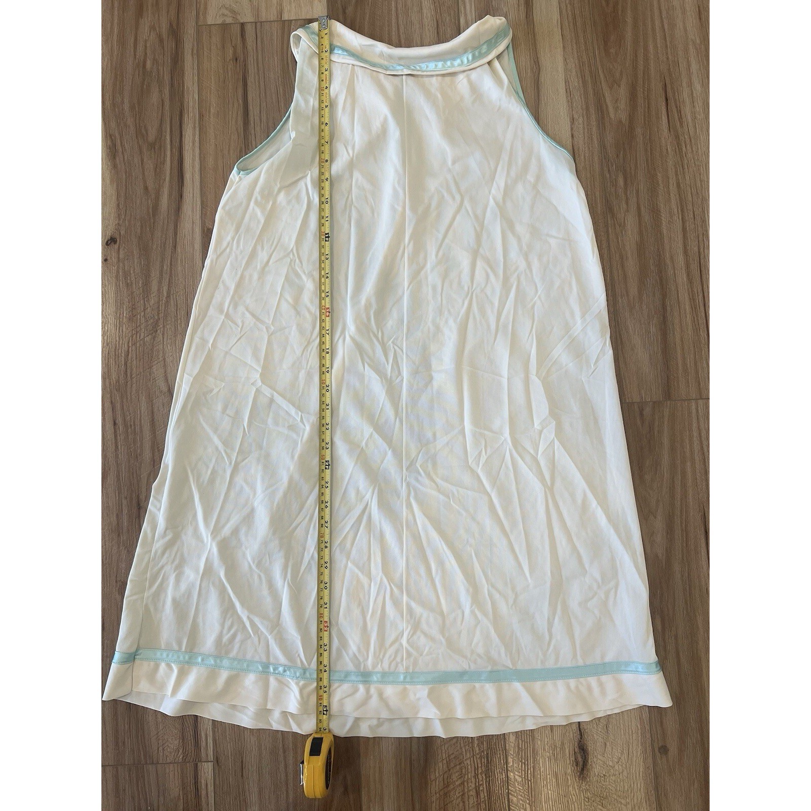 Vintage Gossard Artemis Nightgown Medium White Blue Style 5090 Peterpan Collar