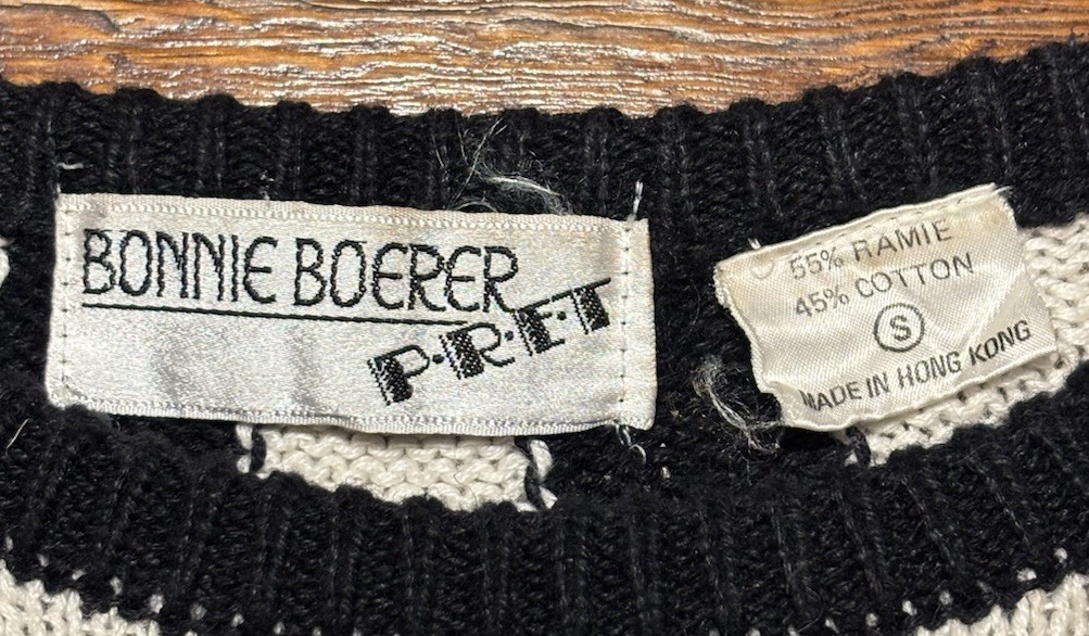 Rare Vintage Bonnie Boerer Pret Automatic 2001 Long Sleeve Sweater Size Small