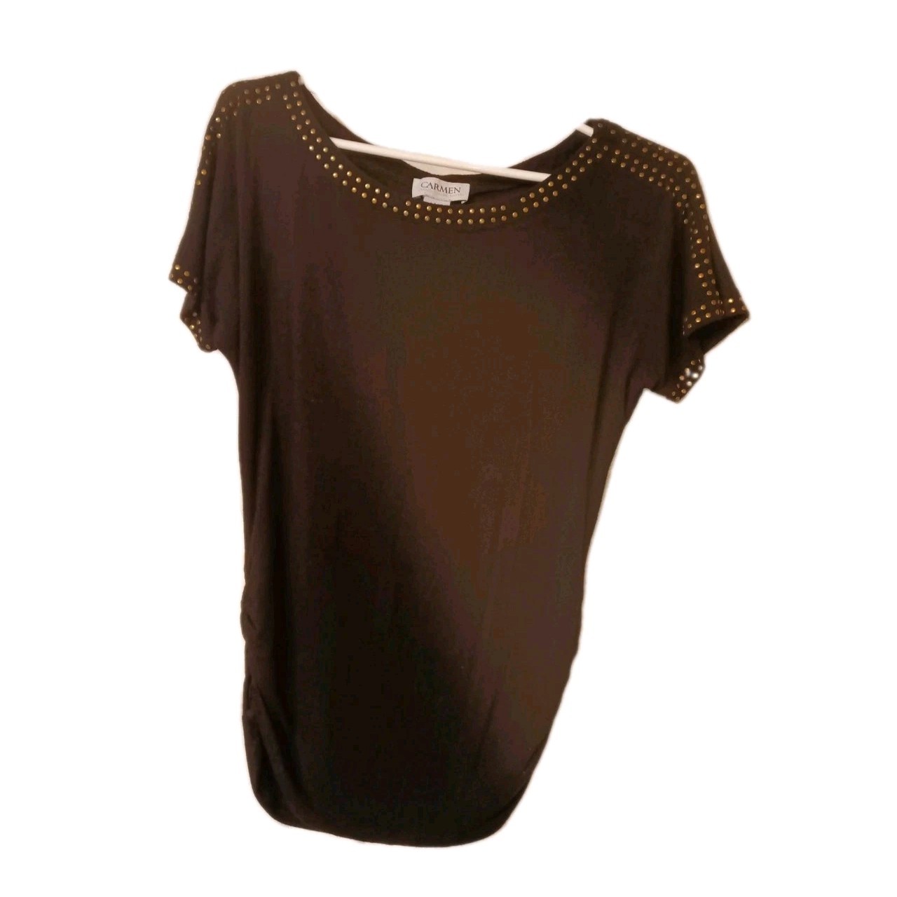 Women’s Medium Blouse Black Rouched Side’s Perfect To Hide Any Imperfections.