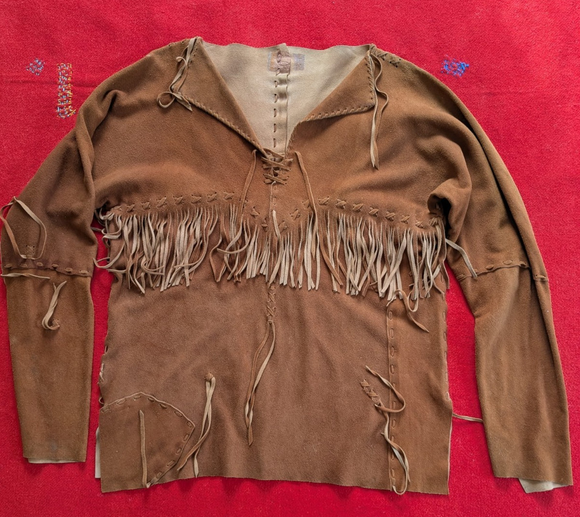 1970-1971 Rare Vintage Deerskin Buckskin Leather Fringed Suede Shirt- UNISEX