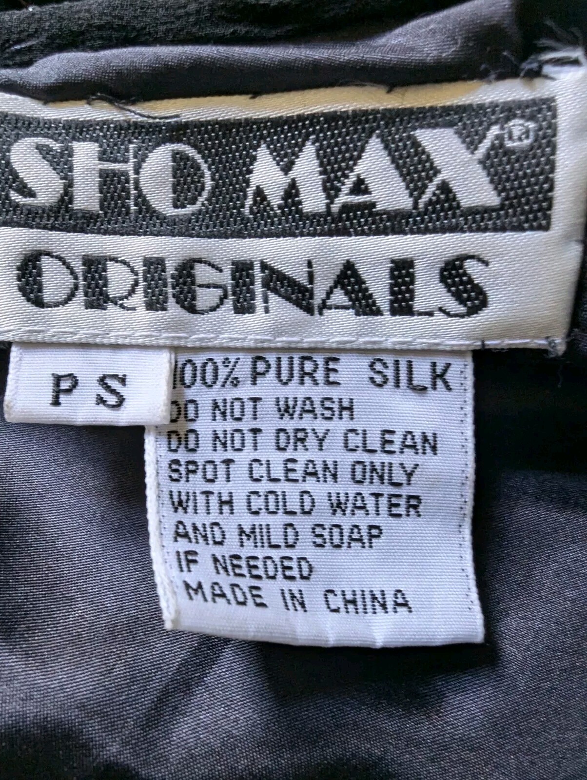VTG Sho Max Originals Black Pink Silk Beads & Sequins Cocktail Dress PS