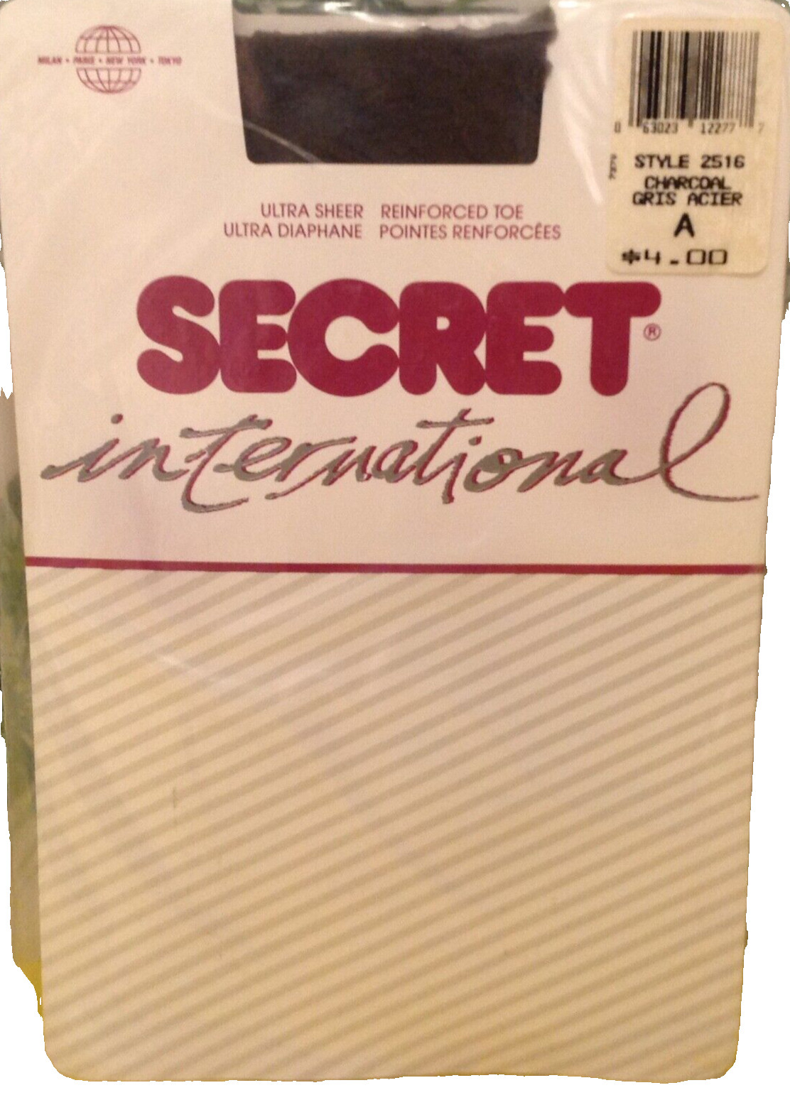Vintage Pantyhose Secret International Color Charcoal Size A 90-120 Lbs B004C