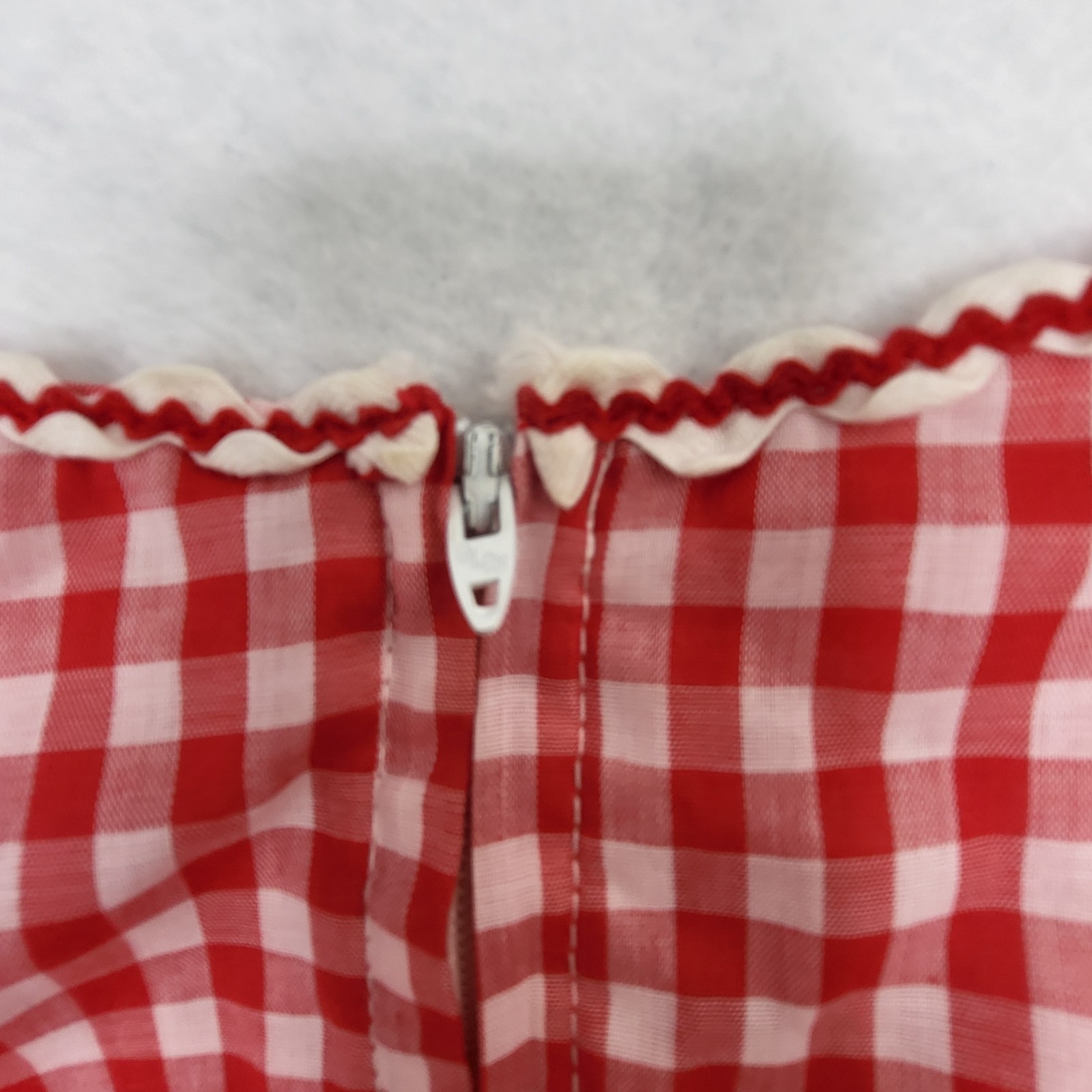 Vintage LOUNGE CRAFT Gingham Red Medium Day Dress Duster Sleevless Union Made