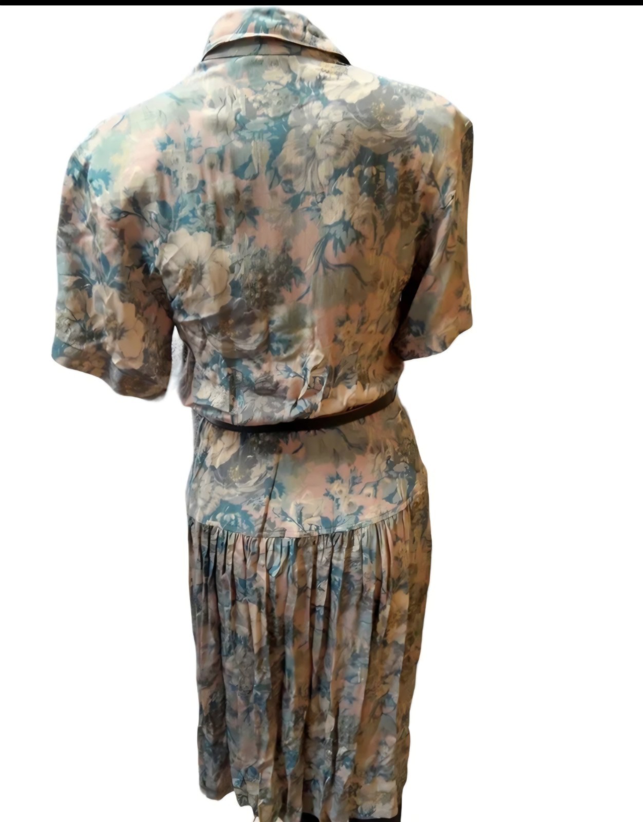 VTG 80s Donna Morgan For Non Stop Floral Drop Waist Midi Dress ILGWU USA Made 3/
