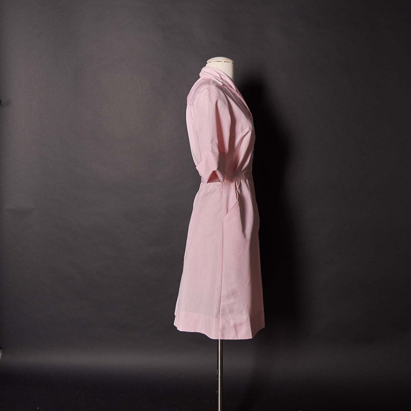 1970s Pink Candy Stripper Nurses Dress Uniform