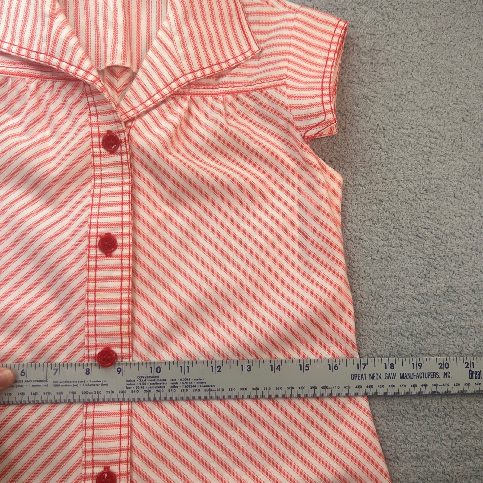 The Kollection Ltd Dress Vintage 70s Pink Stripe Size 8 Mod Retro Preppy Picnic