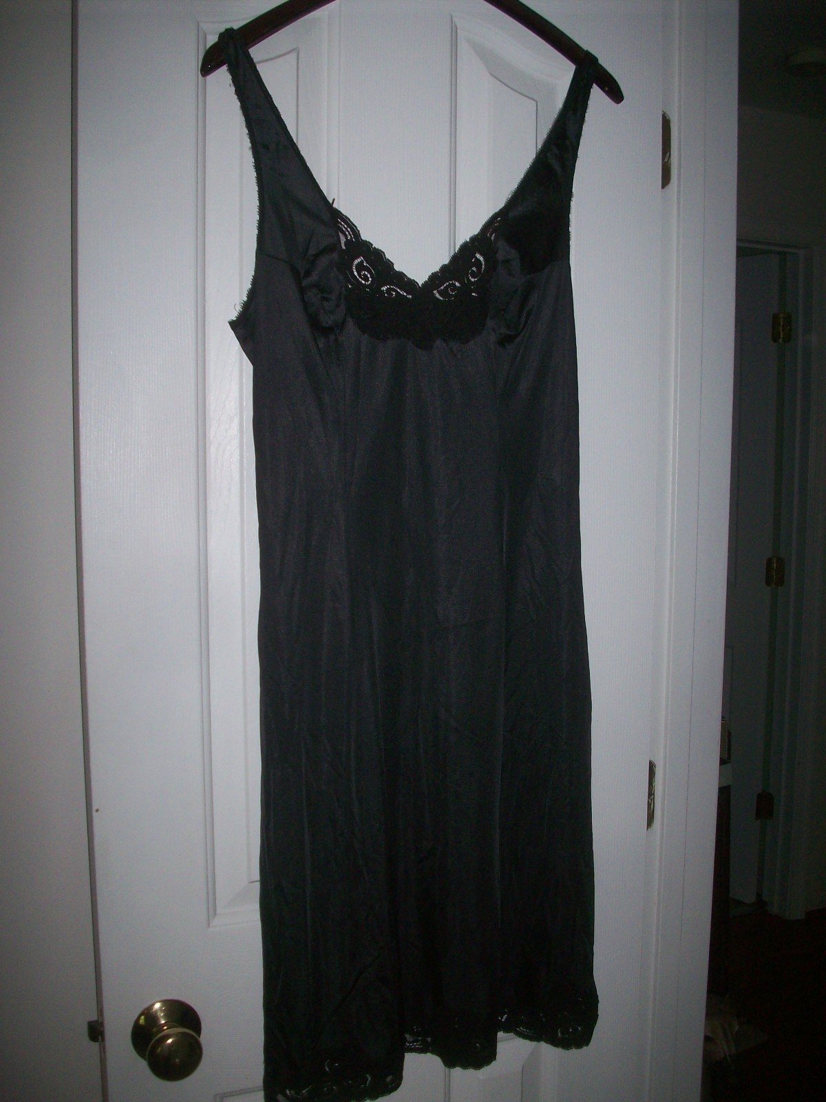 Vintage Bali Slip Dress Lingerie Womens size 34 Antron III Nylon Nightgown Black