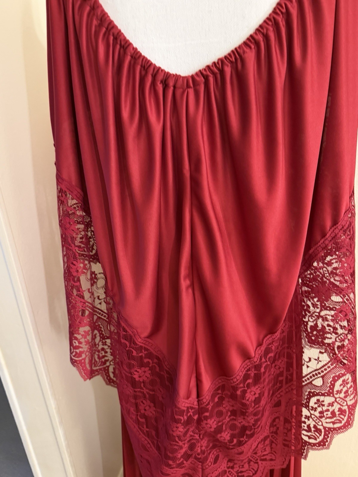 Vintage Size 12 Long Burgandy Evening Gown