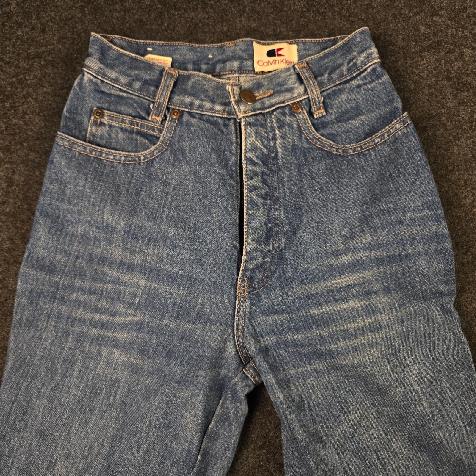 Vtg 90s Calvin Klein Blue Jeans High Waisted Straight Leg Made in USA Size 5
