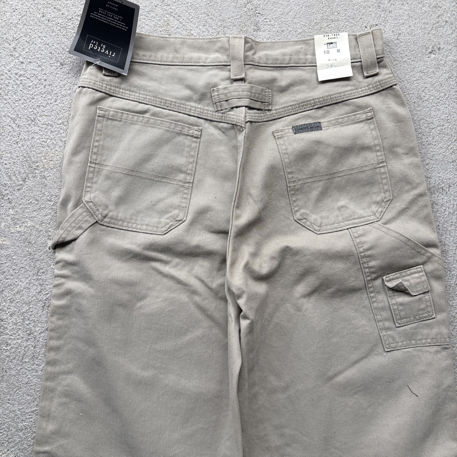 Vintage Riveted By LEE Carpenter Pants Wide Relaxed Khaki Tan Beige Women’s 10 M