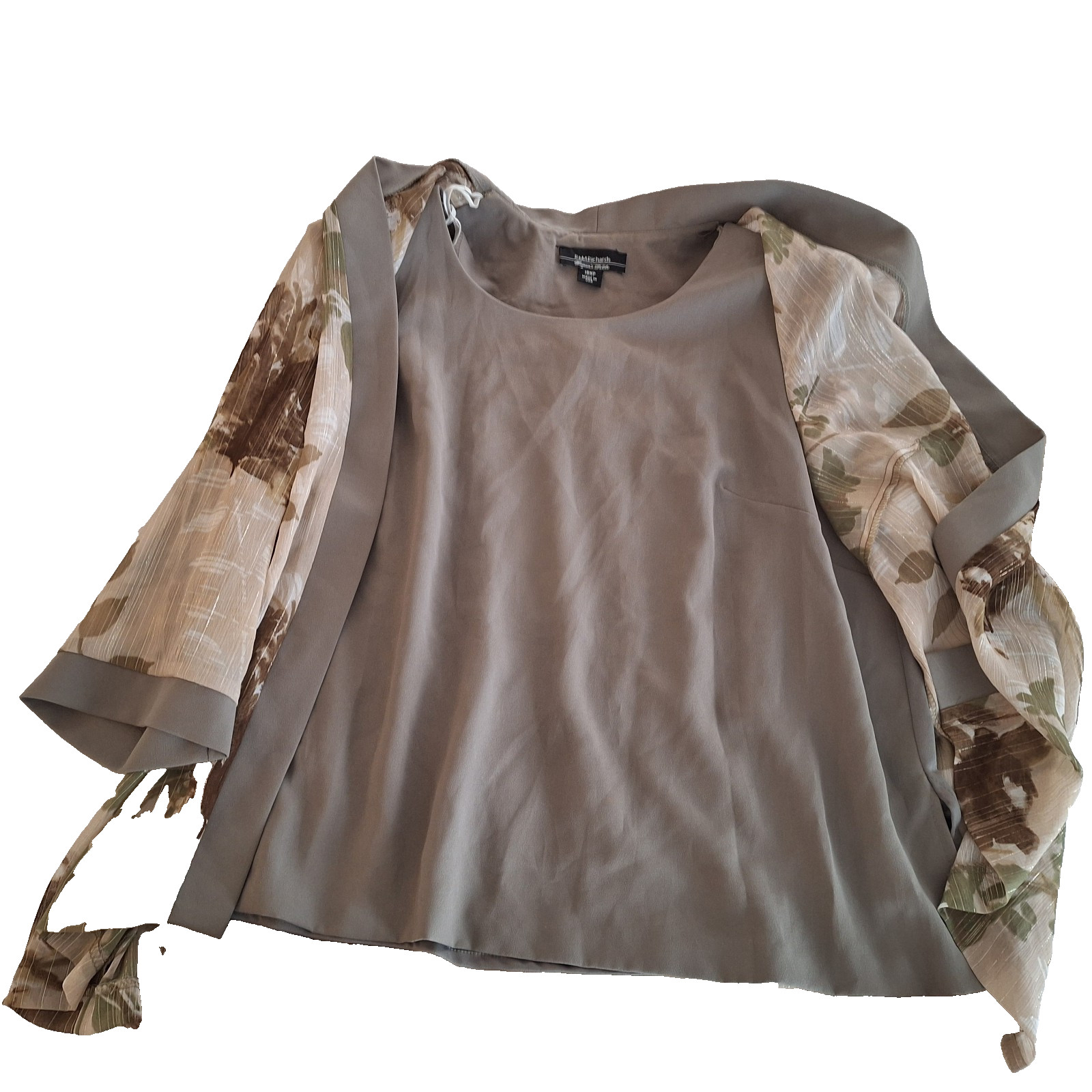 Kimono Open Front Top Attached Tank Woman’s 18WP Flowy Sheer USA R&M Richards