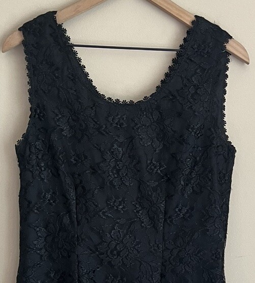 Vintage Dress Jacket 80s Lace Bolero Chantilly Goth Womens Size 8 Set Outfit