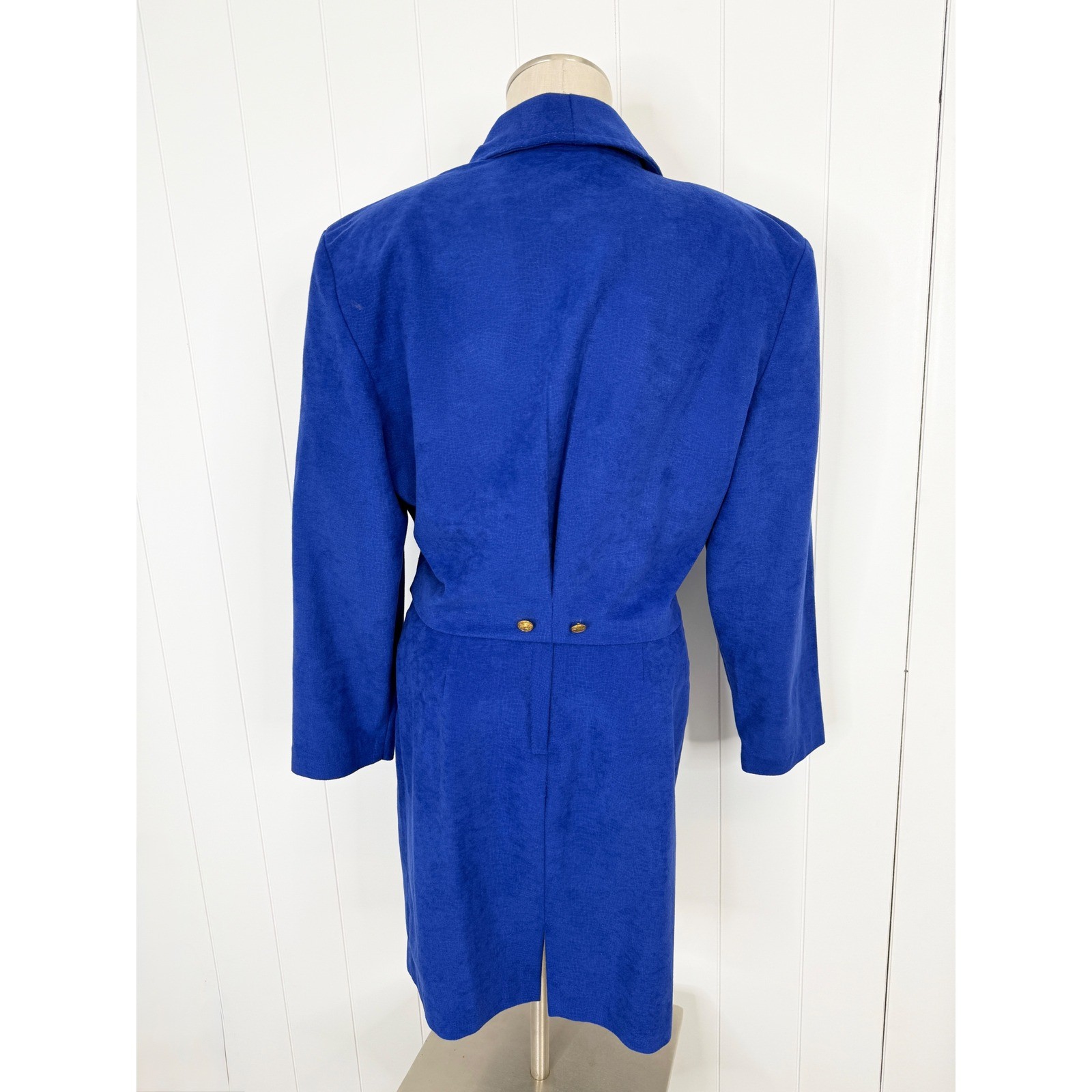 Vintage By Choice A Byer Royal Blue Skirt Suit Women Size 3 80s Power Suit Crop