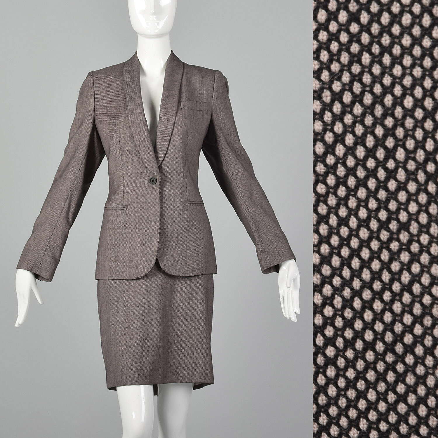 Large Alexander McQueen Pre 2002 Skirt Suit Vintage Blush Women’s VTG Wiggle