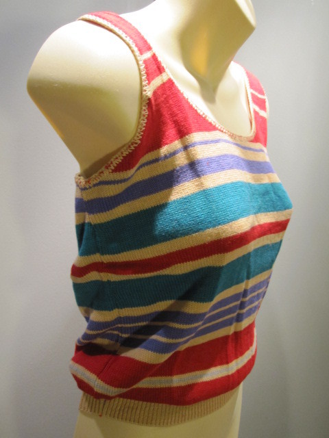 NOS DEADSTOCK ViNTAGE 80s SWEATER SUN VEST TANK TOP DiSCO MOD BOHO ROCKABiLLY M