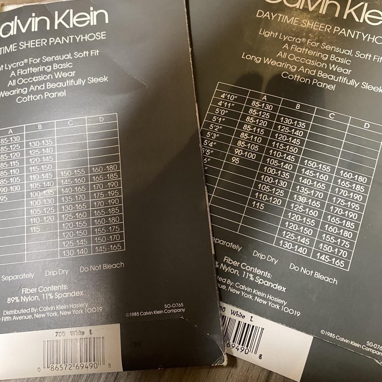 Lot Of 2 VTG 1985 CALVIN KLIEN PANTYHOSE DAYTIME SHEER 700 White SZ C SEALED USA