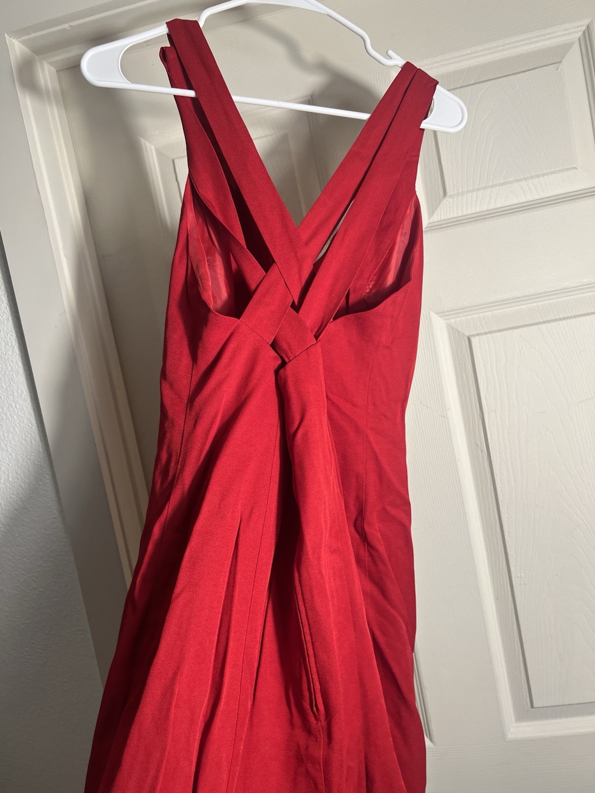 Vintage 90s Y2K Red Strapless Criss Cross Dress Size 14 Valentine’s Cocktail