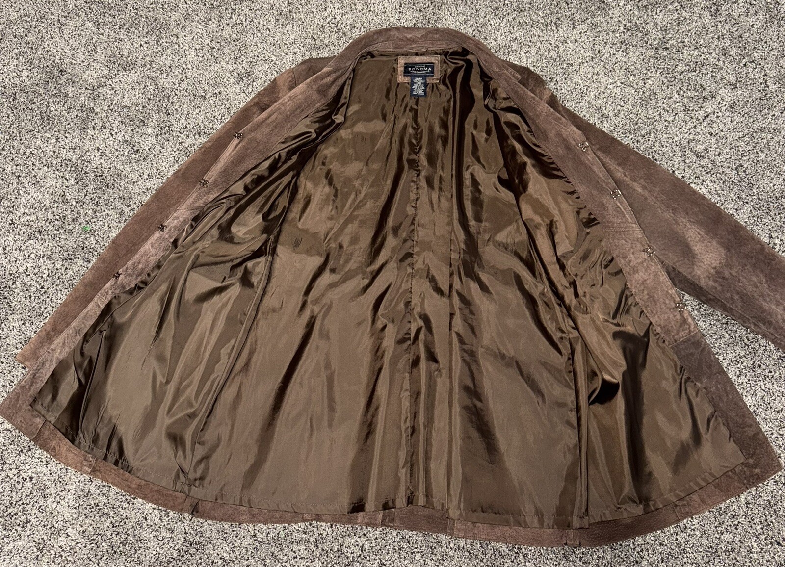 Vintage Fitted Leather Suede Sonoma Jacket XL With Stitching Detail