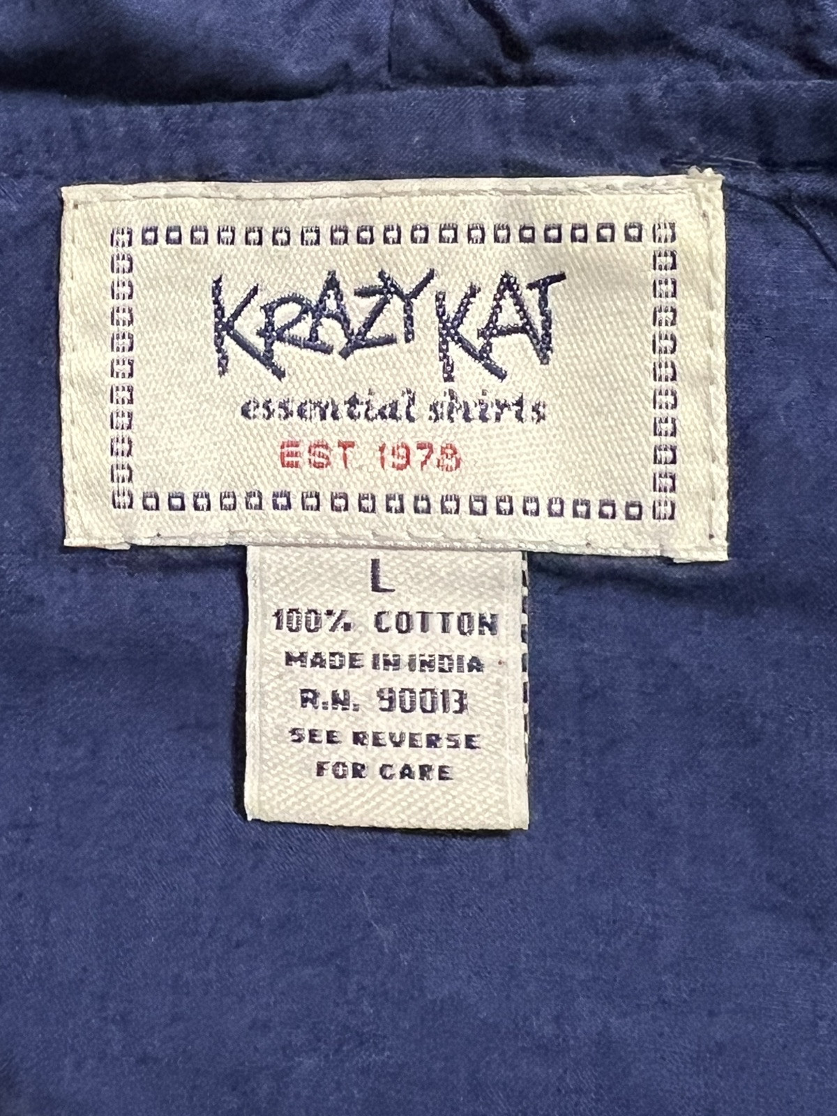 Vintage Krazy Kat Blue Check Top With Hood Kangaroo Pocket Sz Large
