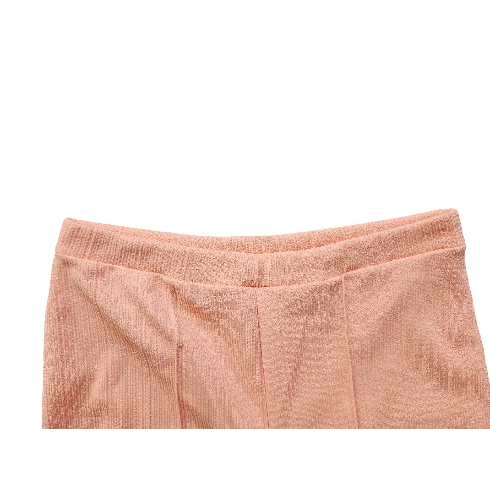 Vintage Fairfield Brookvalley Peach Pink Ribbed Knit Pull On Pants Pintuck 70s