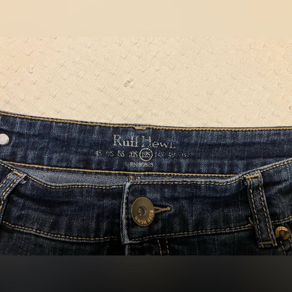 VTG 1981 Ruff Hewn Dark Wash mid rise bootcut jeans Women’s size 12S 5 pocket