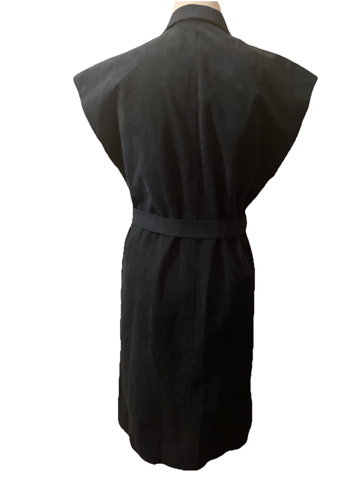 Vintage 1970s Blassport Bill Blass Ultra Suede Black Button Down Dress Sz 12