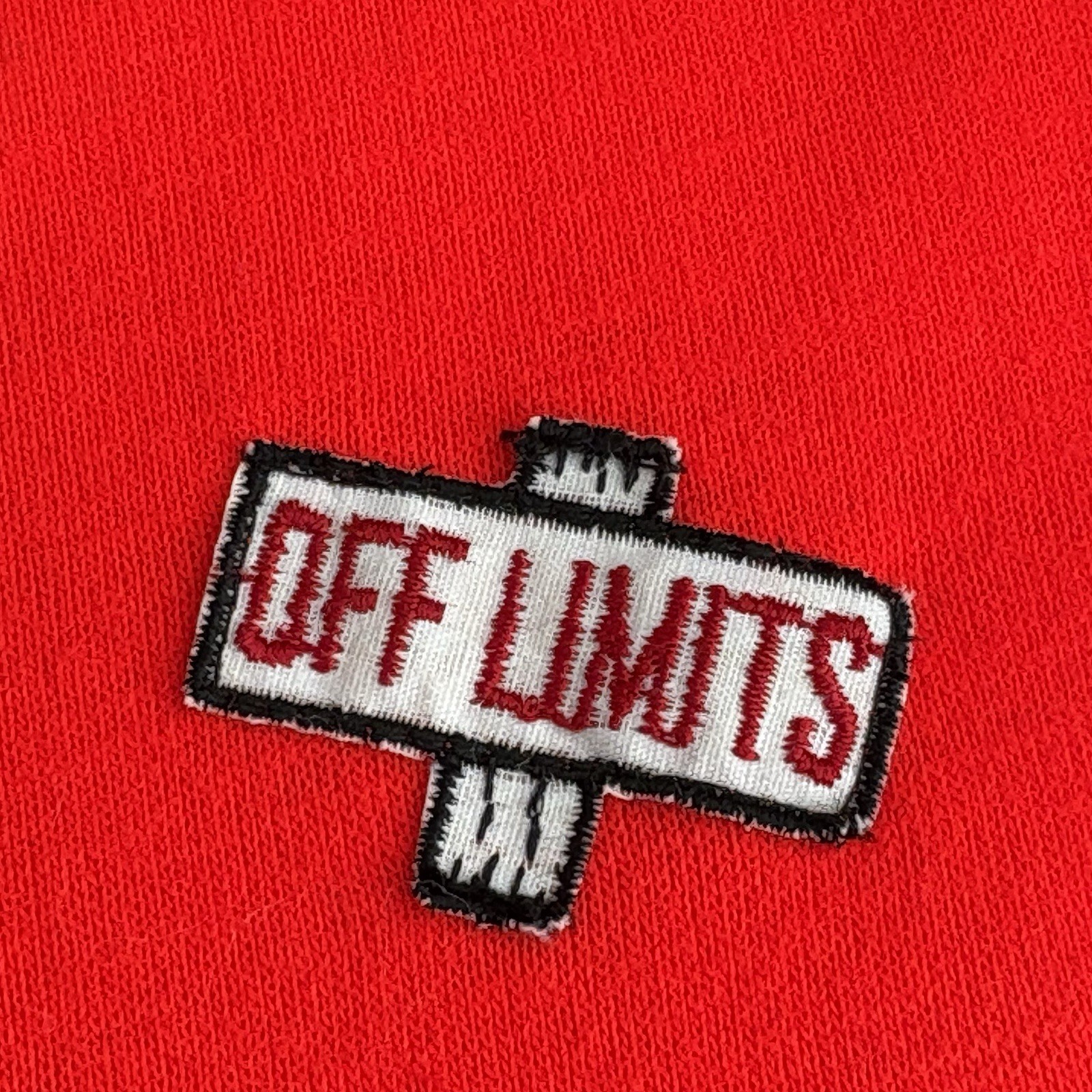 Mod Vintage 1960’s Red “Off Limits” Patch Bodysuit Top & Mini Skirt Set S/M