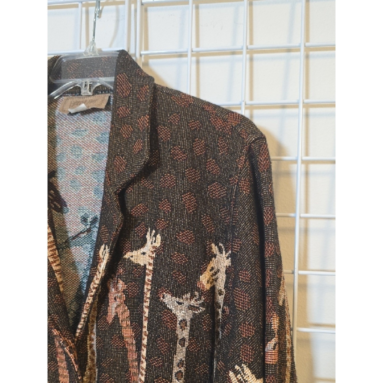Painted Pony Vintage Giraffe Tapestry Women’s Jacket Brown Multi Size Large