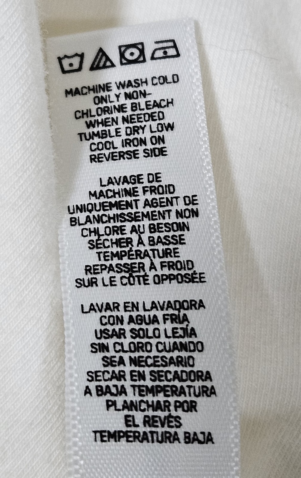 Skims Cotton Jersey Long Sleeve T-Shirt | Size S Small | Marble White |