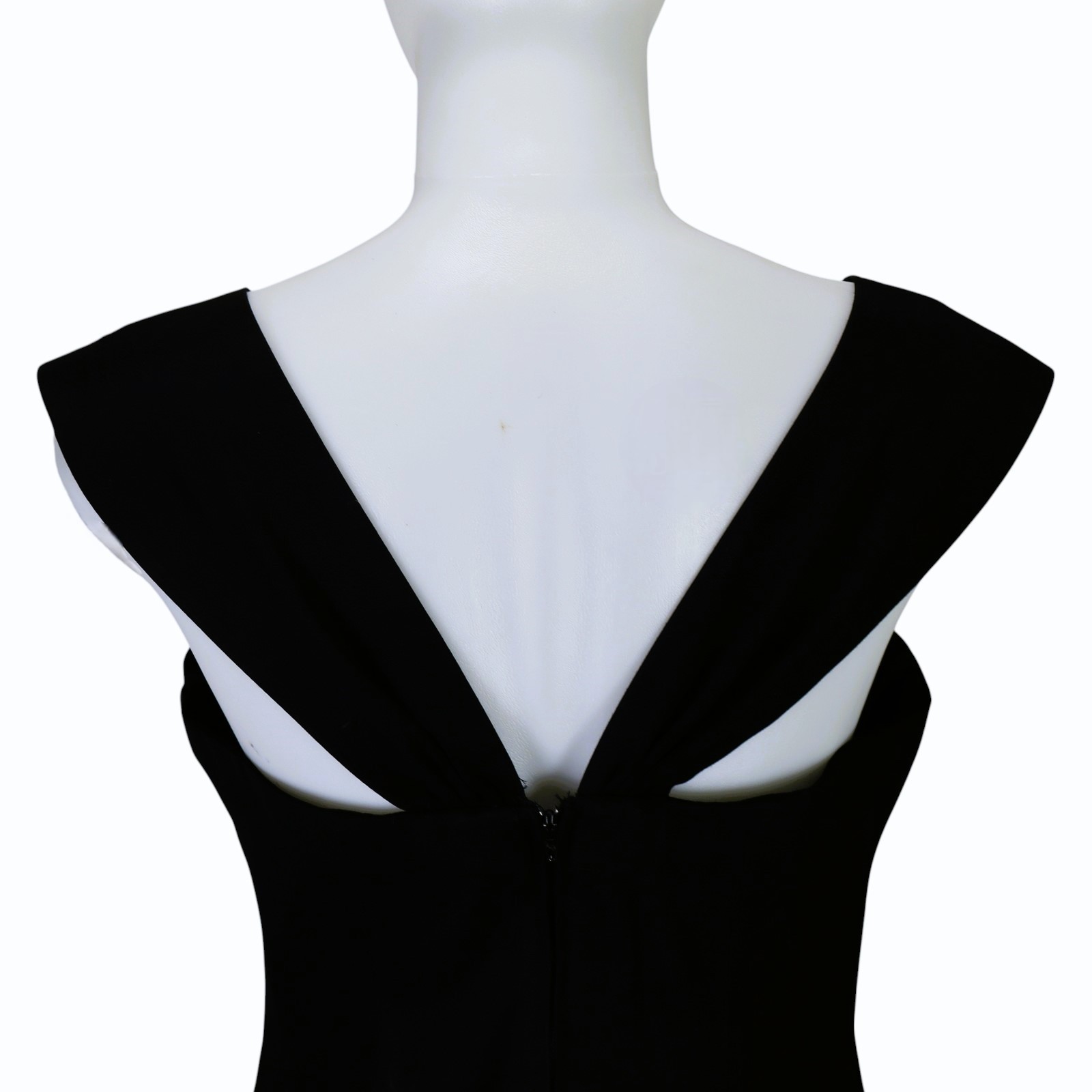 Vintage En Francais Huey Waltzer Black Sheath Dress Sz 12 Square Neck Wide Strap