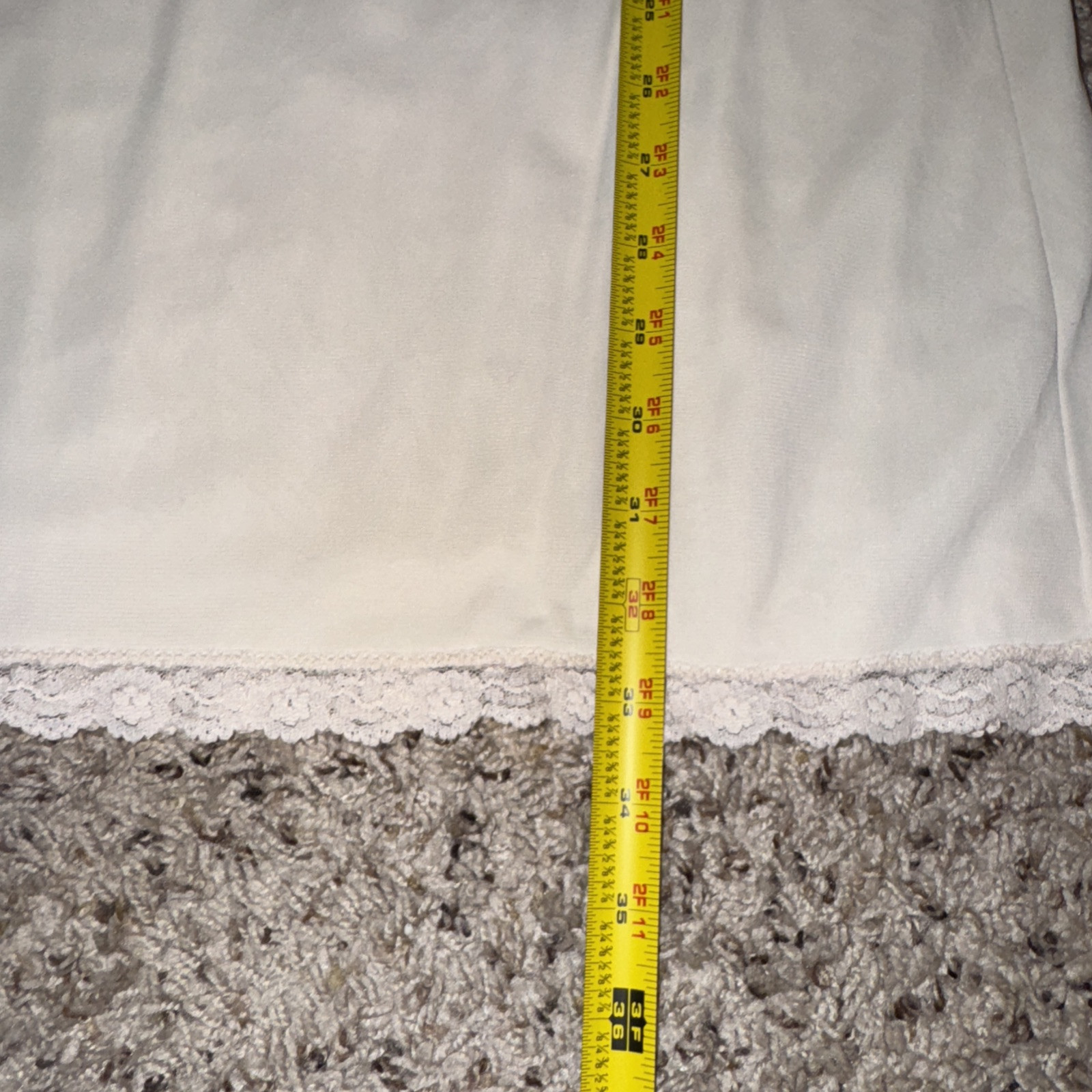 Vtg Sexy Lace Slip Dress Bridal Getting Ready Lingerie Ivory Coquette Boudoir M