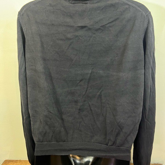 XS-Vintage 90s Rena Rowan 100% silk black top,abalone shell buttons cozy petite