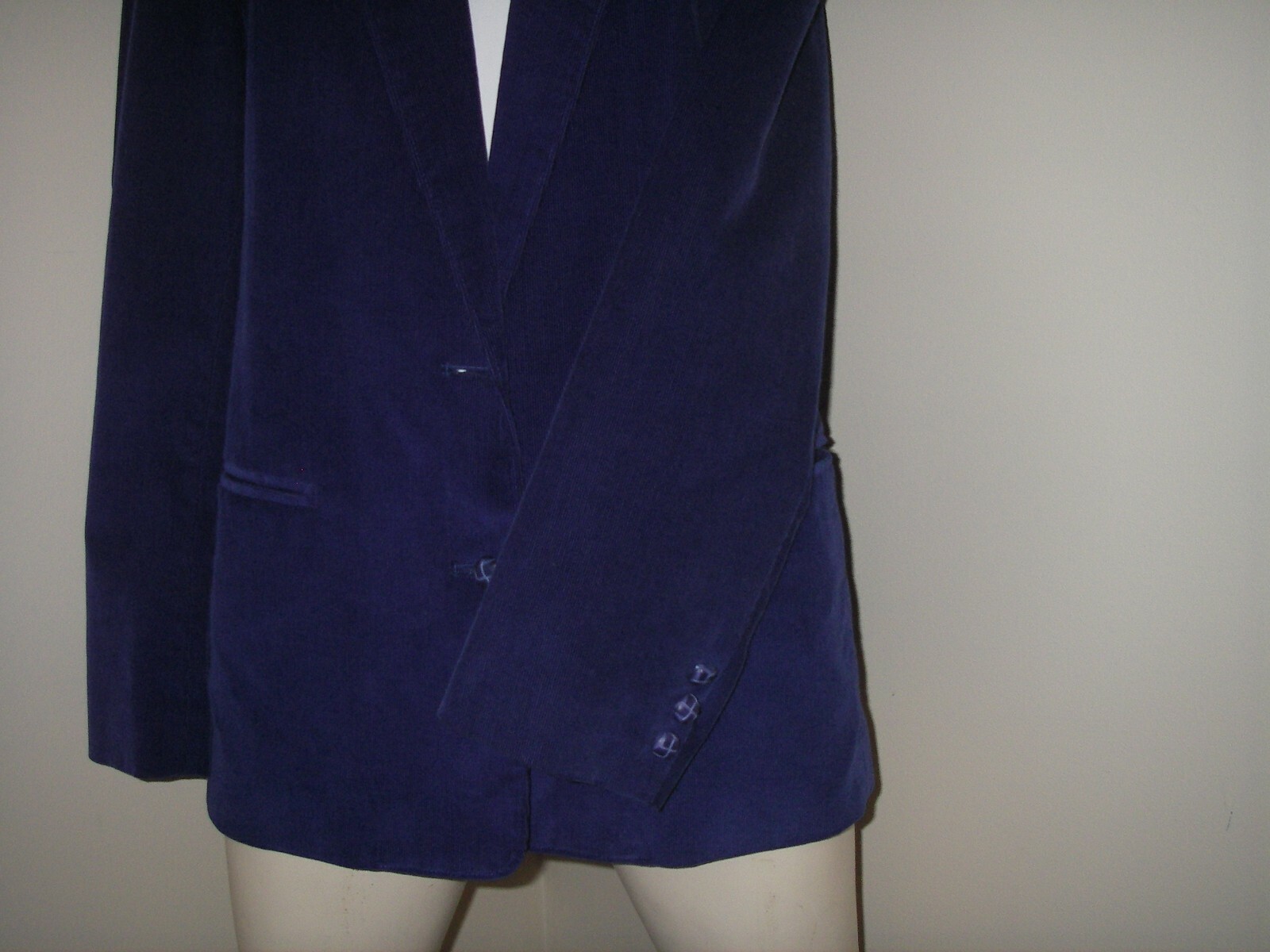 Vtg 90s Blazer Jacket Blue Corduroy Sz 16 Fully Lined 2-Button Eaton Club House