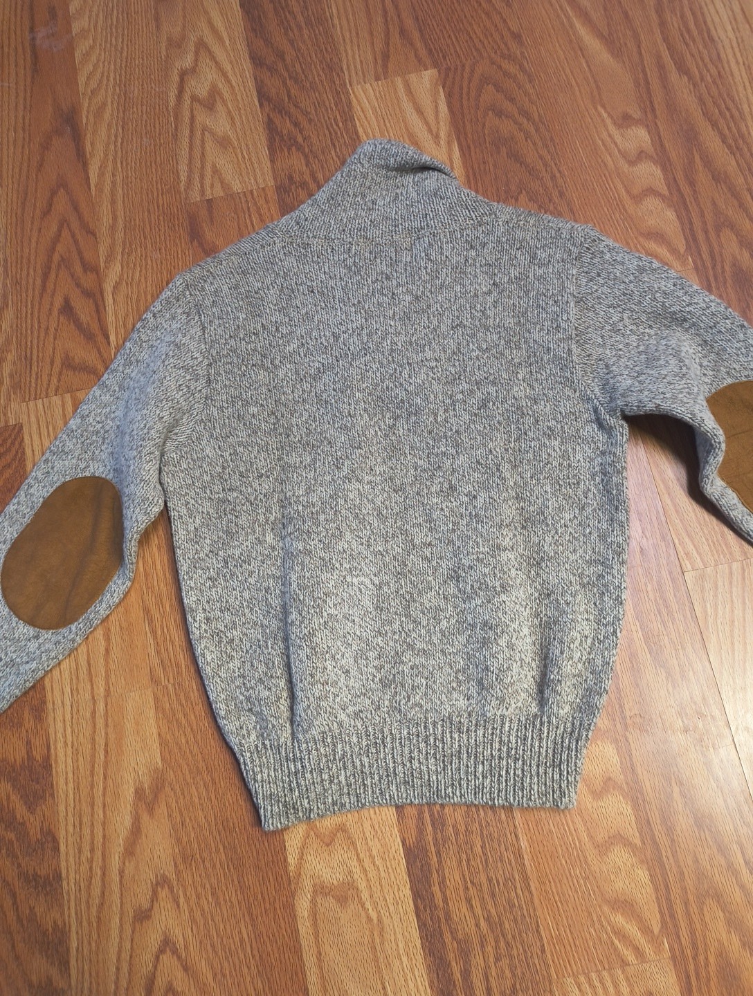 Vtg Cambridge Dry Goods Ragg Wool Blend Sweater NWT M Leather Elbow Patch