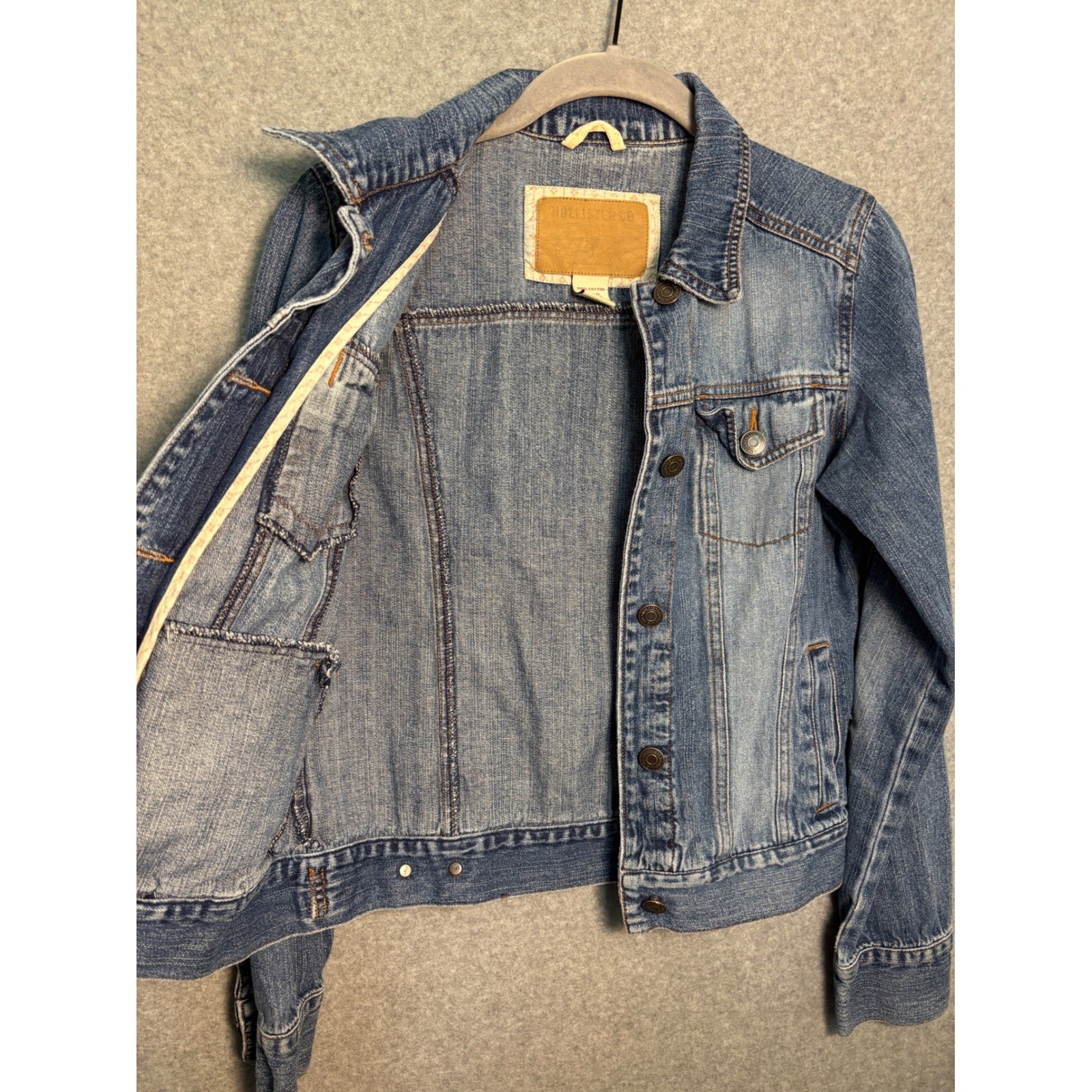 Hollister Y2K Denim Jacket XS Distressed Trucker Vintage 2000s Coquette Women